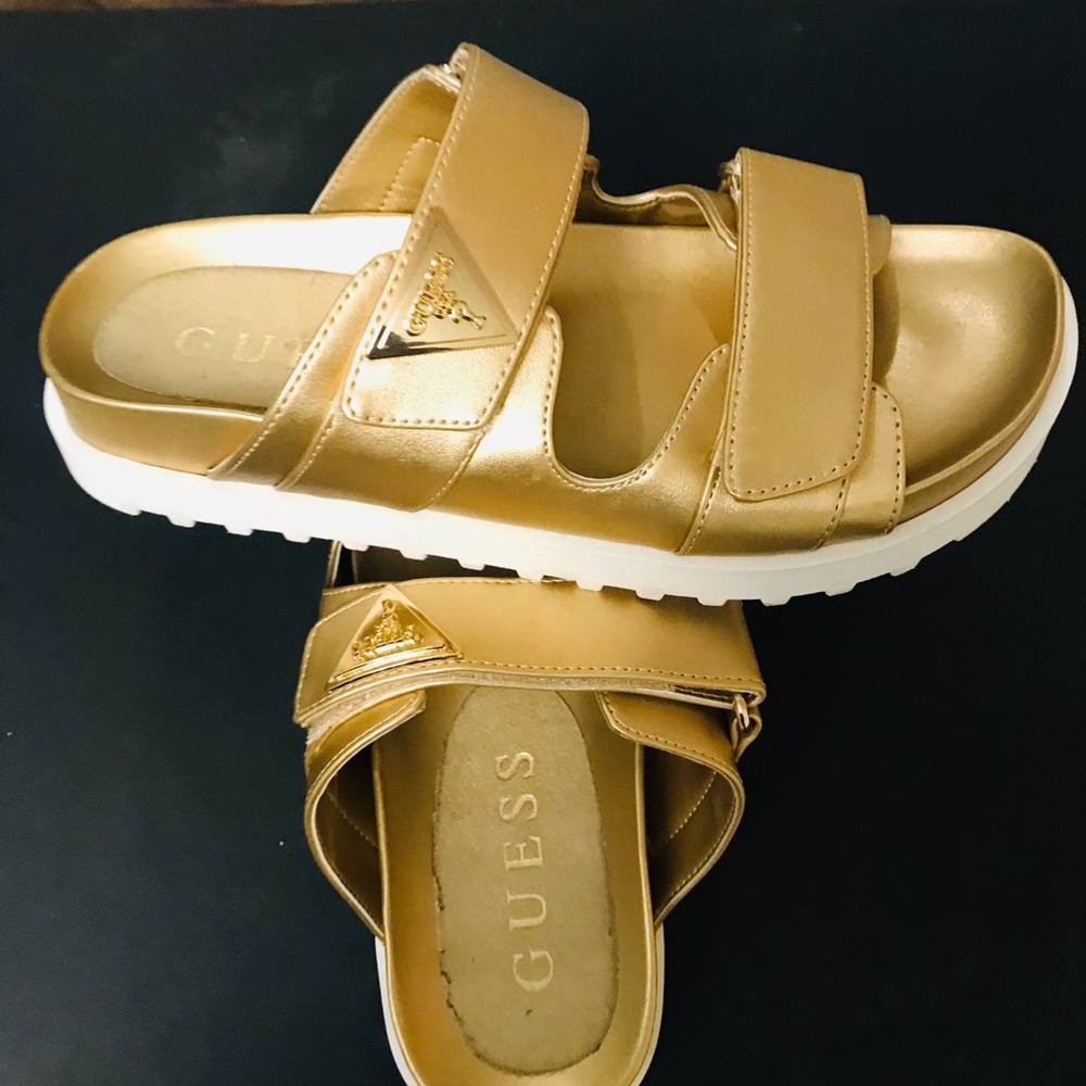 Gold Slide Sandals
